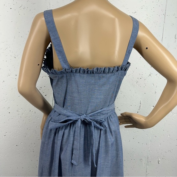 Vintage You Babes II by Fritzi Size 11 Chambray Blue Midi Sun Dress - Picture 6 of 13